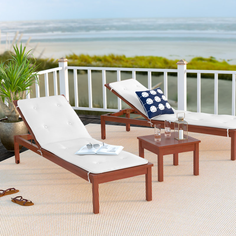 Beachcrest Home Elsmere 3 Piece Chaise Lounge Set with Cushions